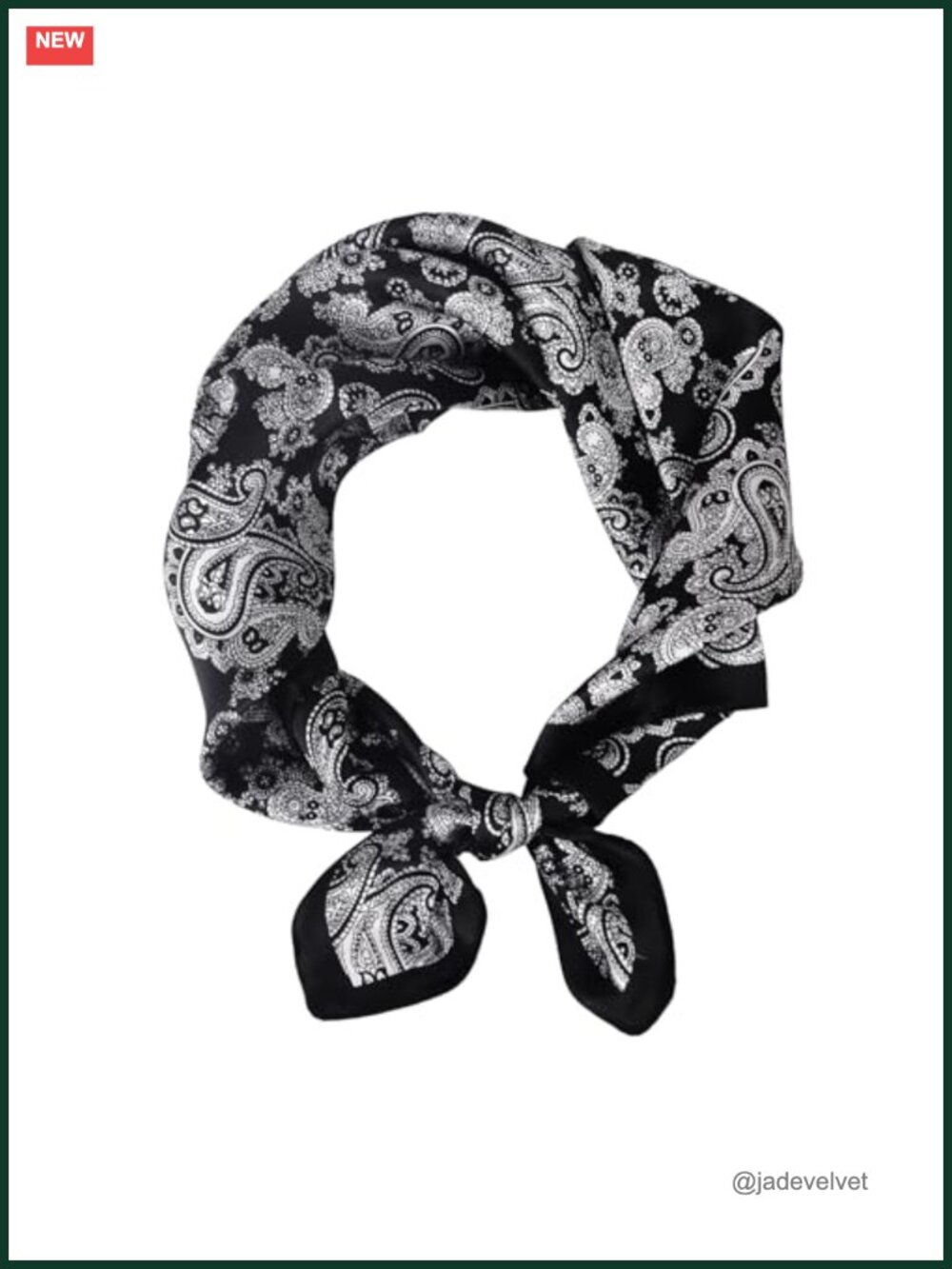 100% Mulberry Silk 21" Square Scarf Paisley Neckerchief
